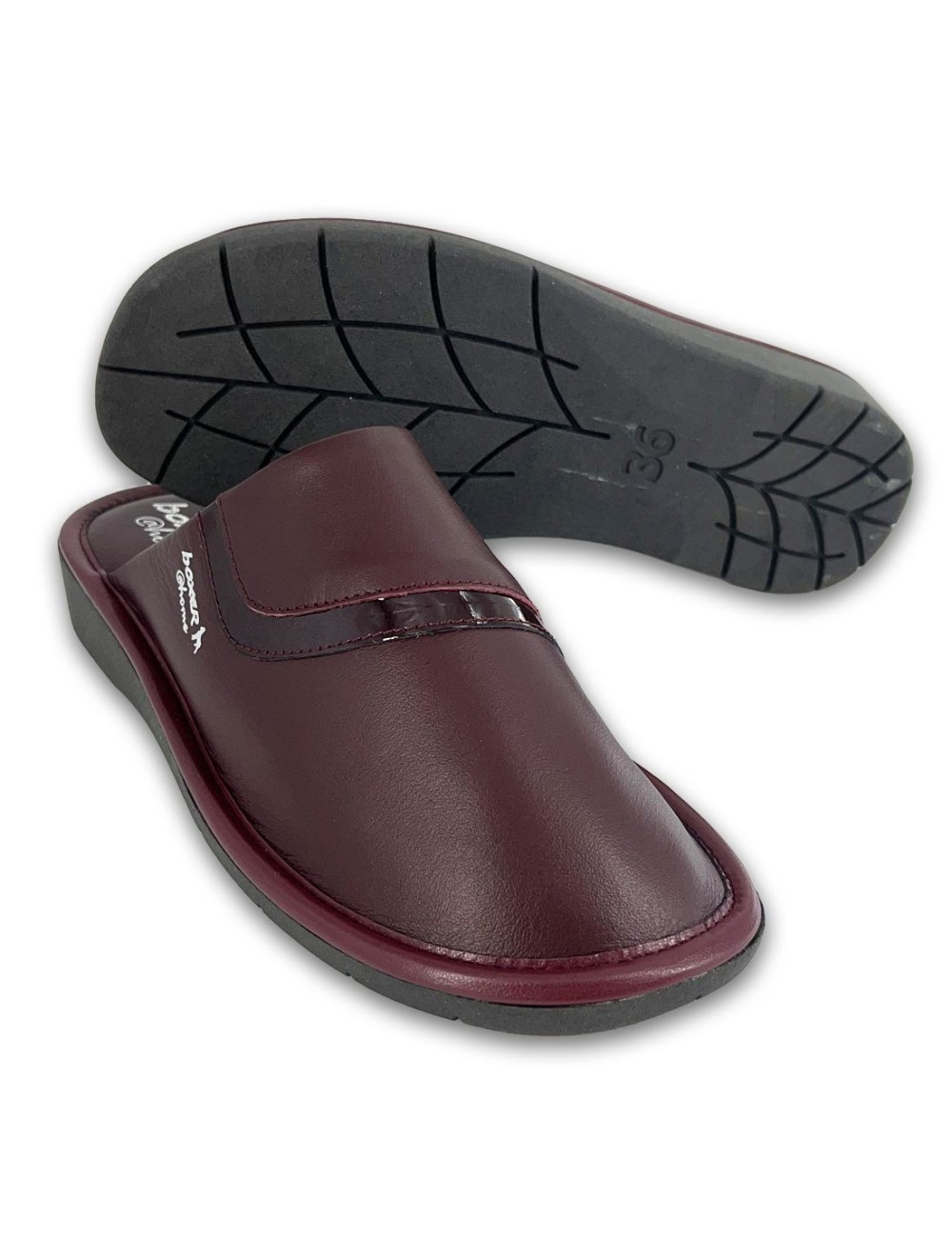 Γυναικείες δερμάτινες παντόφλες Boxer