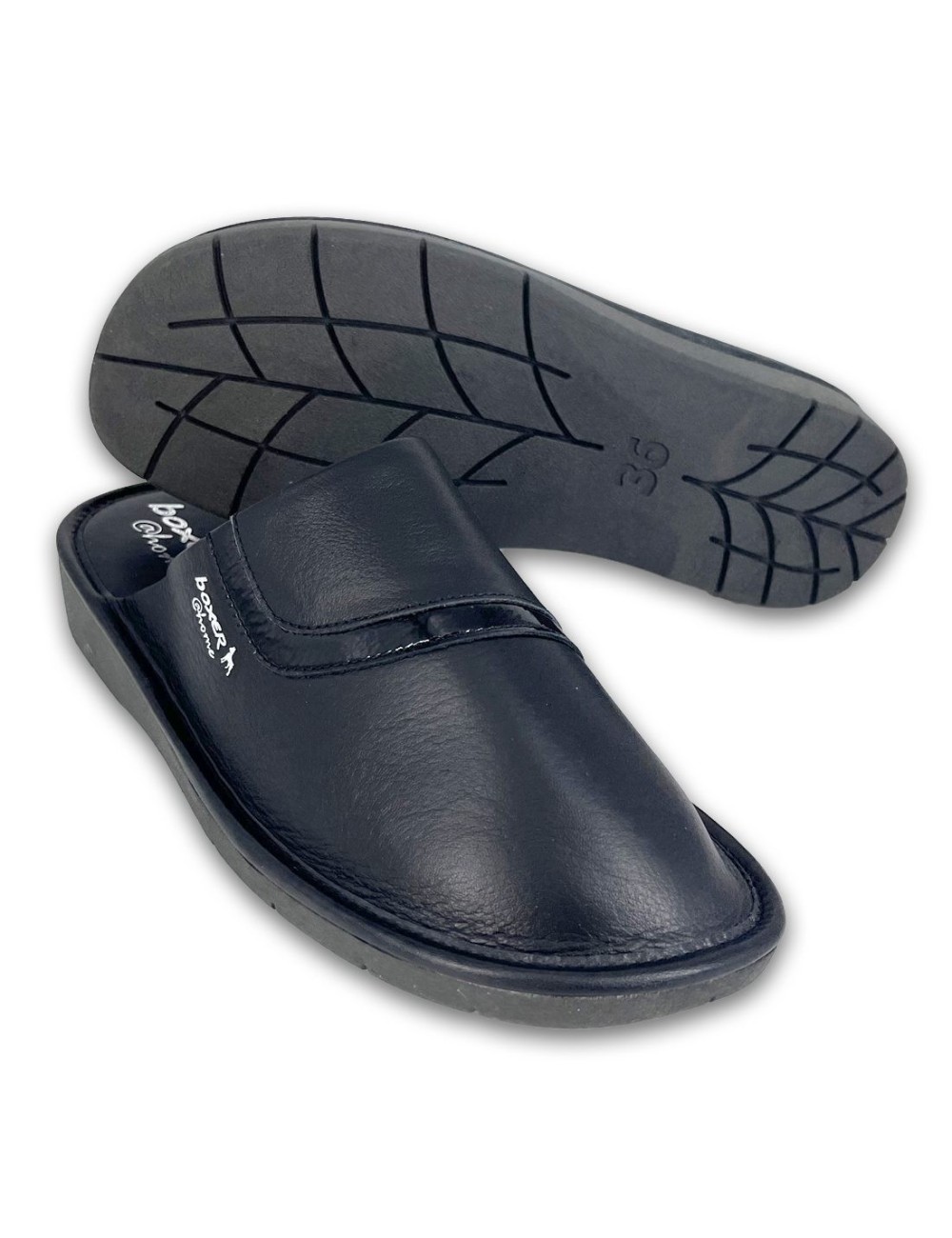 Γυναικείες δερμάτινες παντόφλες Boxer