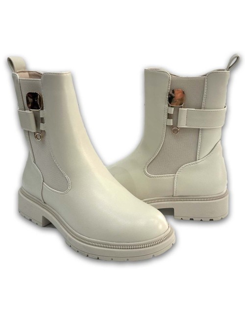 Μποτάκια με φερμουάρ και λάστιχο W24328