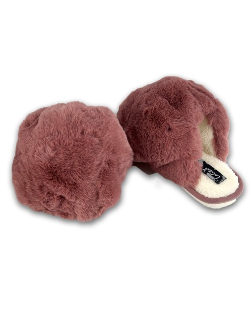 Γυναικείες γούνινες παντόφλες W222201